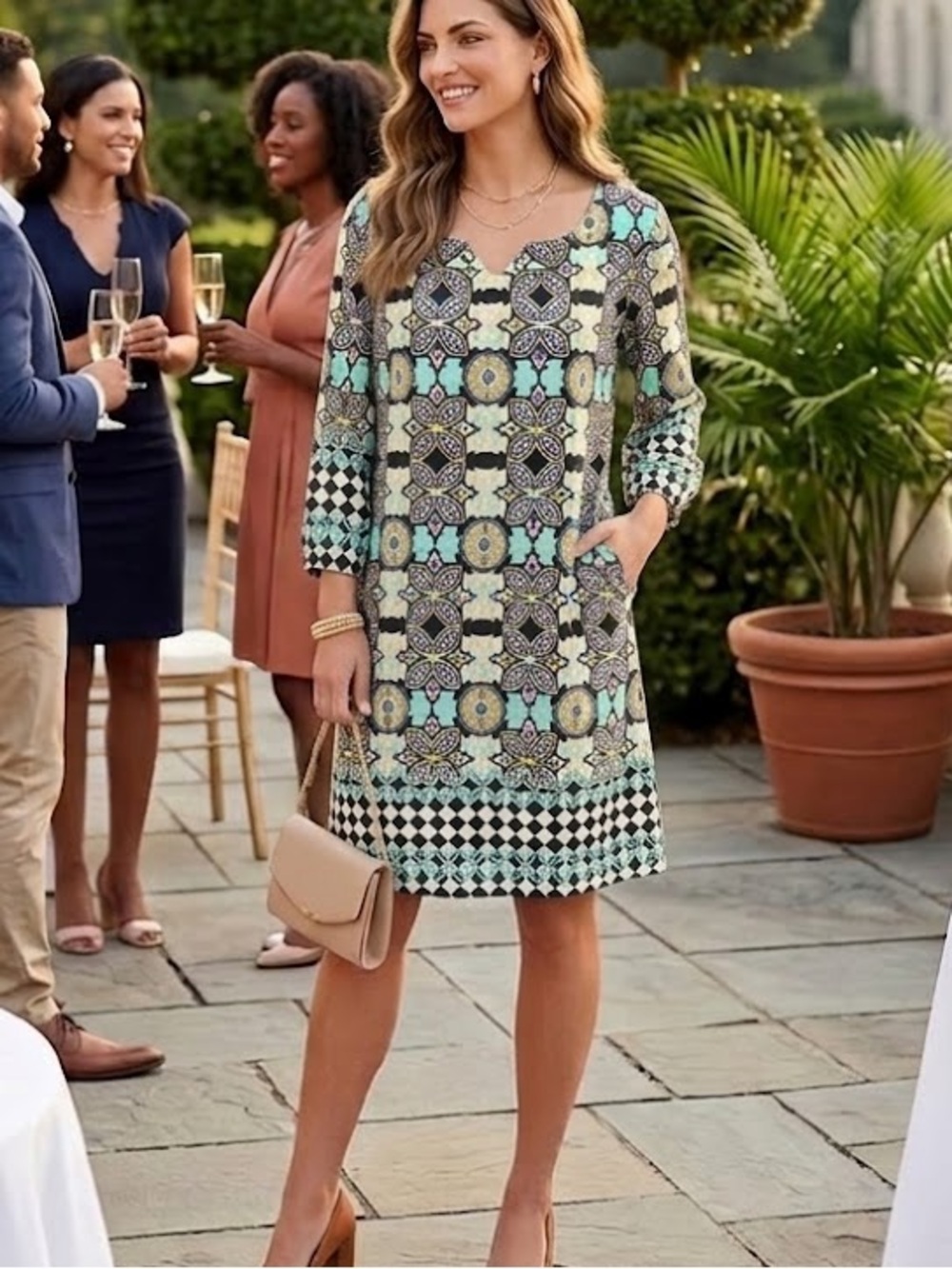 Atina Cristina Dress Zip Back Long Sleeve